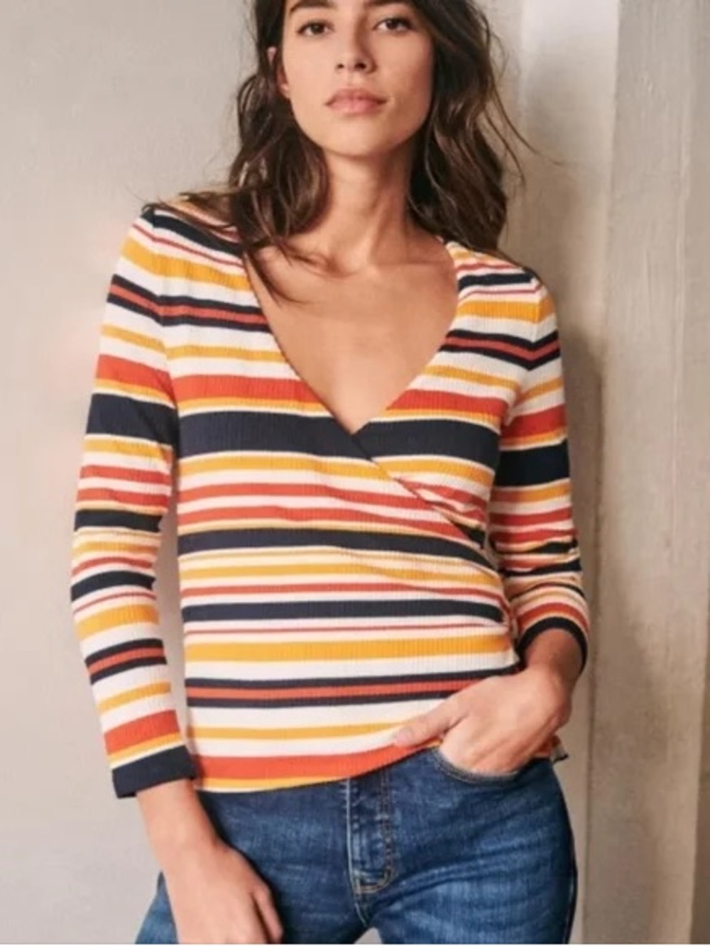 Sezane Adela Wrap Top Multicolore - Size S